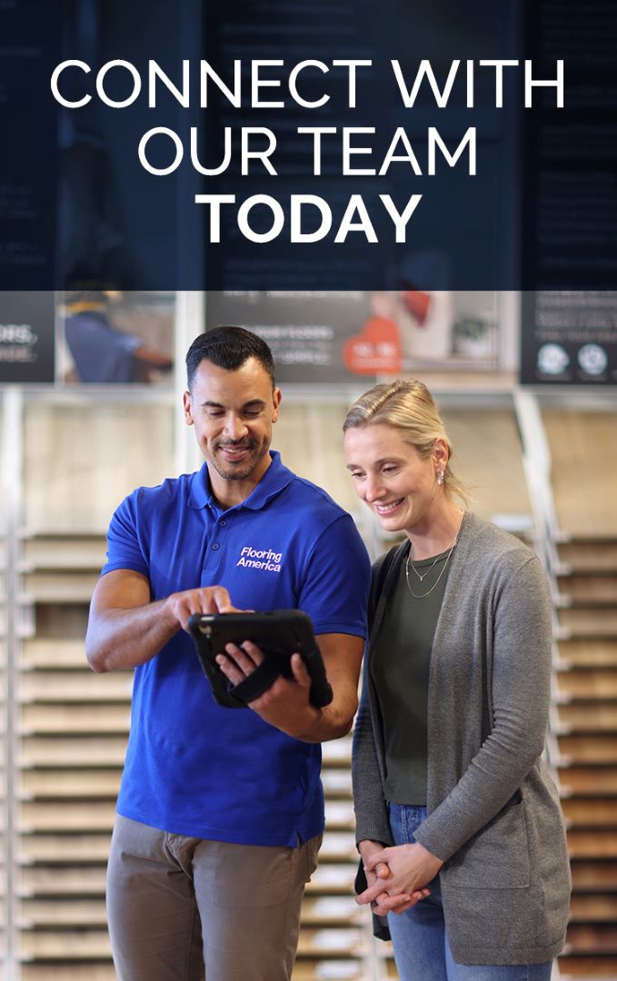Flooring expert helping customer in the community 