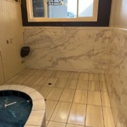 tile floors in modern bath