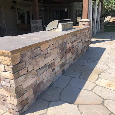 outside tile floor work